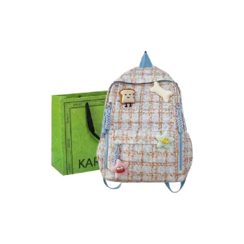 KARUISHA Nylon Backpack Regular Women's Blue Green Pink