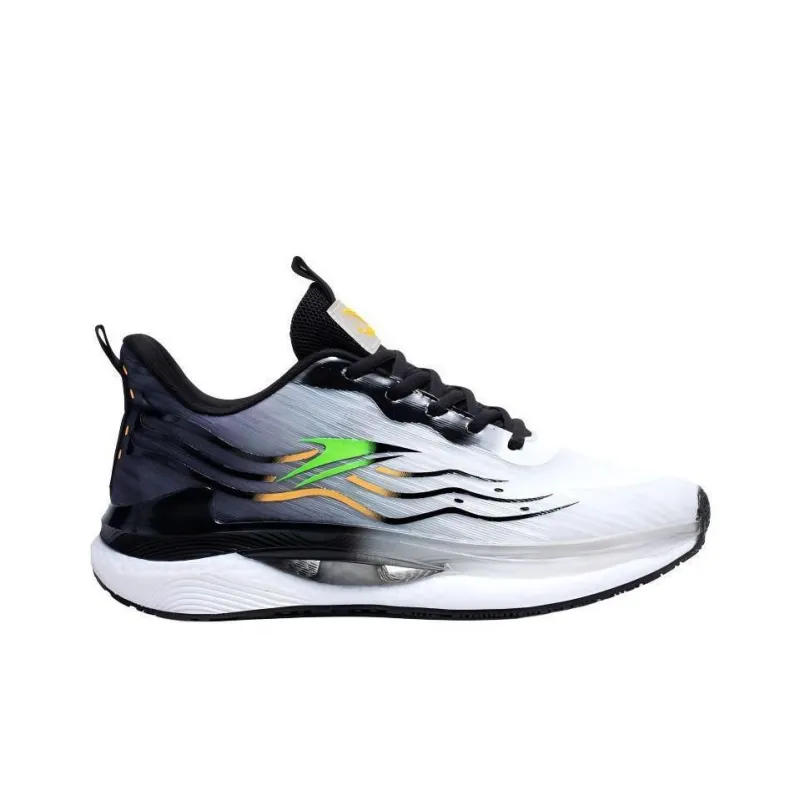 Kinglake Slip Resistant Low Top Running Shoes Unisex White Gray Green-1