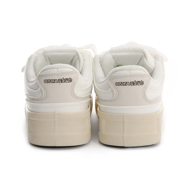 Lovely You Wear resistant And Lightweight Low Top Skateboard Shoes Women's White-3