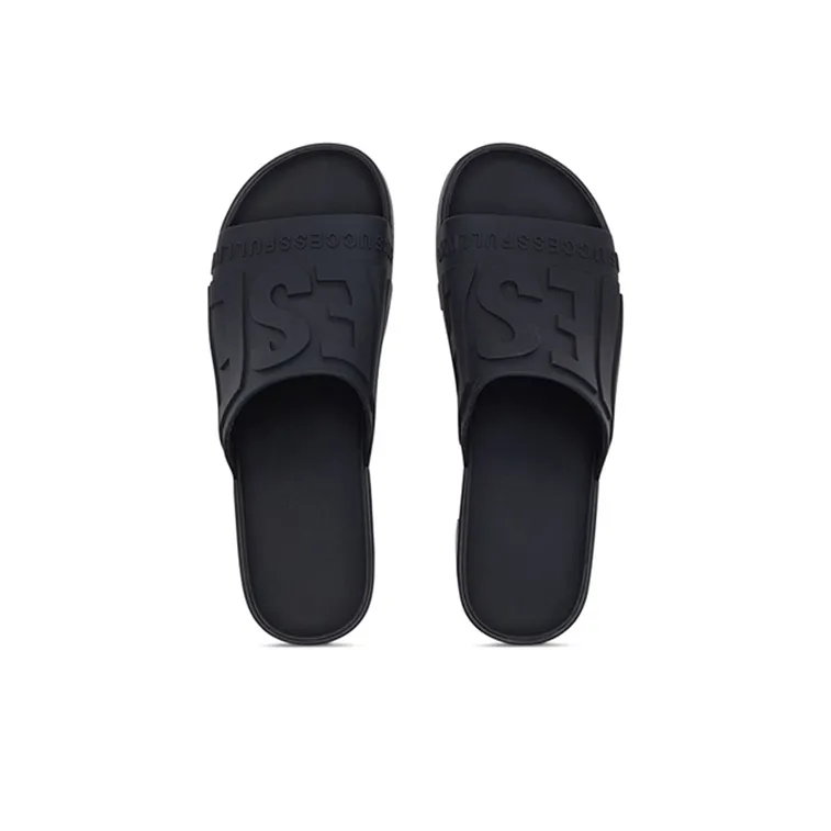 DIESEL Women's Sa Pamela H Heeled Rubber Pool Slide 'Black'-3