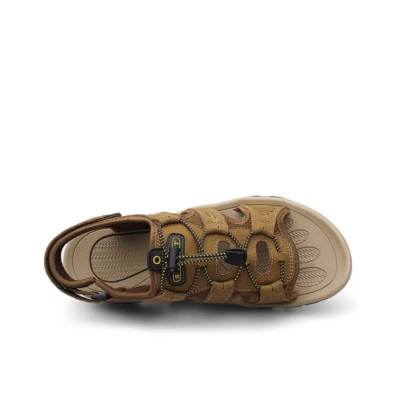 LAORENTOU Beach Sandals Men Black/Dark Brown/Khaki-11