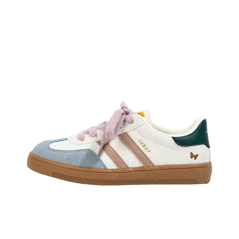 MINGKUANG Skateboard Shoes Women's Low Top Ice Cream/Cream/Grape Purple/Watermelon Red-0
