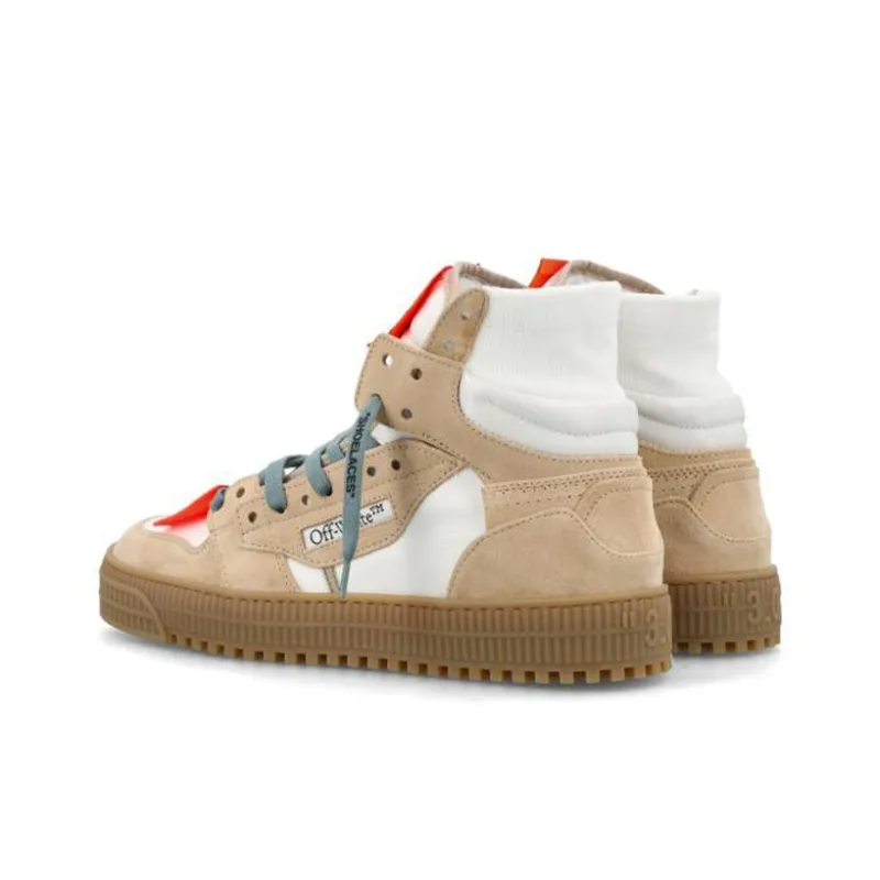OFF WHITE 3.0 Off Court High Top Sneakers White Sand Suede-3