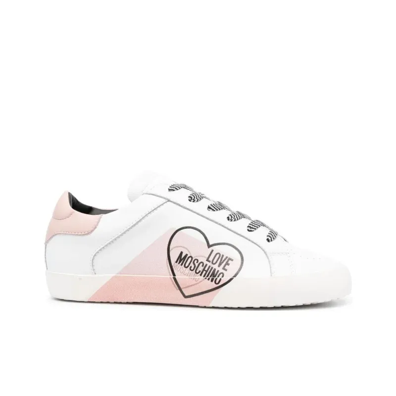 LOVE MOSCHINO Low Top Skateboard Shoes Women's White-1