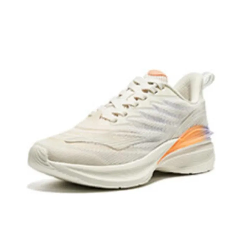 Erke Cushioning Anti Slip And Wear Resistant Breathable Rebound Low Top Sprint Running Shoes Women's White Purple-1