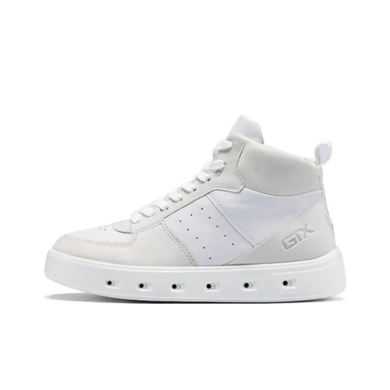 Ecco High Top Stylish Skateboarding Shoes Women's White-0