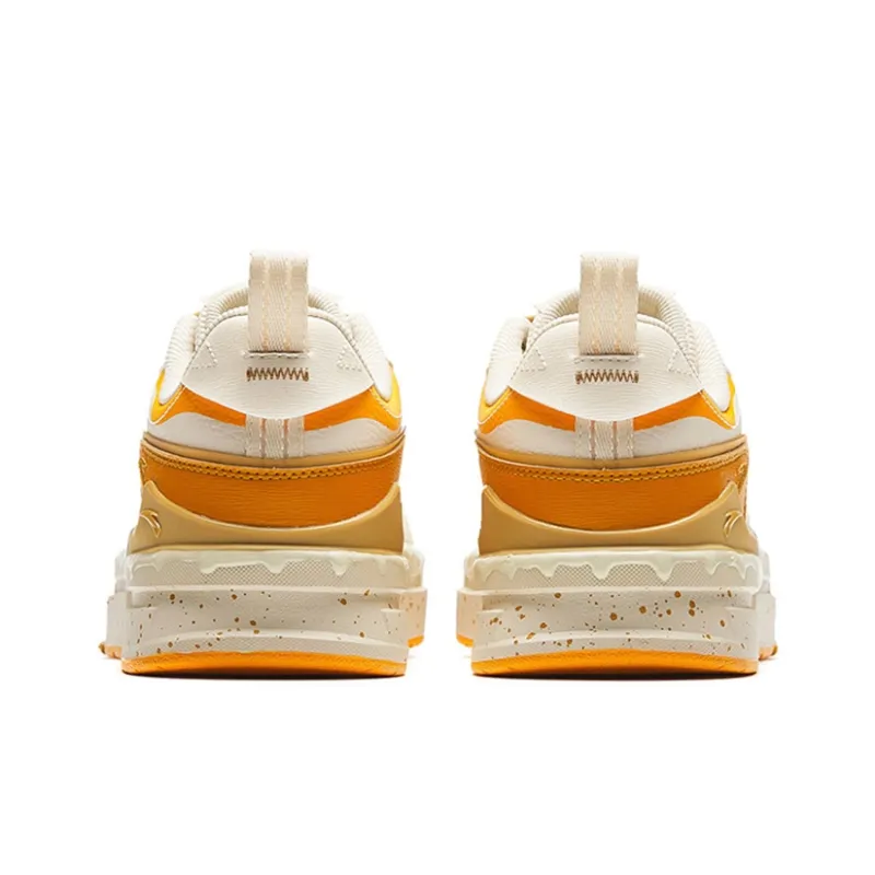 Anta Slip Resistant Cushioning Lightweight Low Top Skateboard Shoes Men's Orange White-3