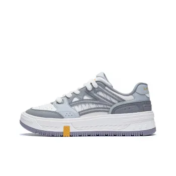 LiNing Floating Slip Resistant Shock Absorbers Low Top Skateboard Shoes Men's Microcrystalline Gray