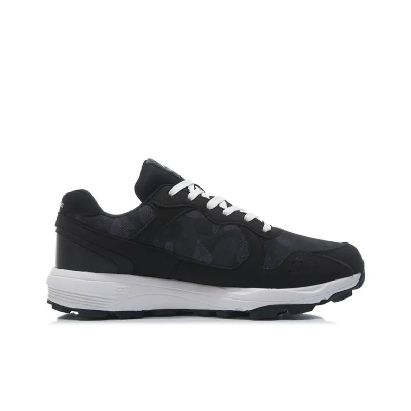 LiNing Cushioning Anti-Slip And Wear-Resistant Reflective Low-Top Running Shoes Men's Black White-1