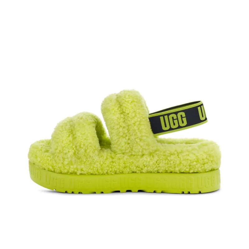 UGG Fluff Furry Slippers Women's Lime-0