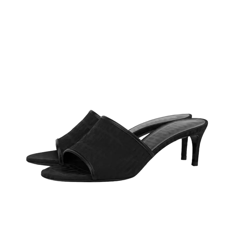 MOSCHINO Logo-pattern Heeled Mules-2