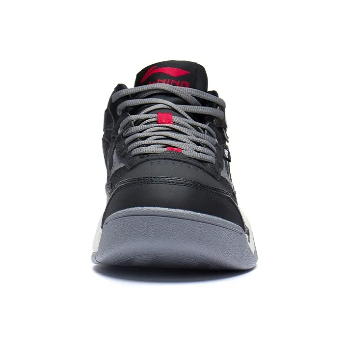 LiNing Ln Bbs Anti Slip And Wear Resistant Lightweight Mid Top Sports Casual Shoes Men's Black Gray-4