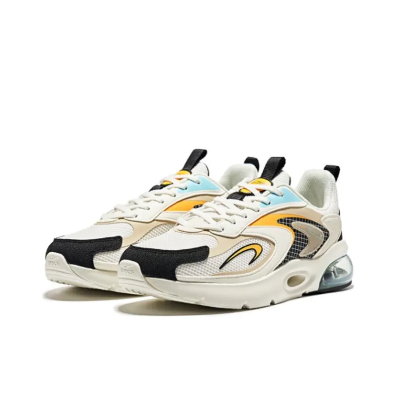 Erke Anti-Slip And Wear-Resistant Rebound Low-Top Running Shoes Men's White Black-1