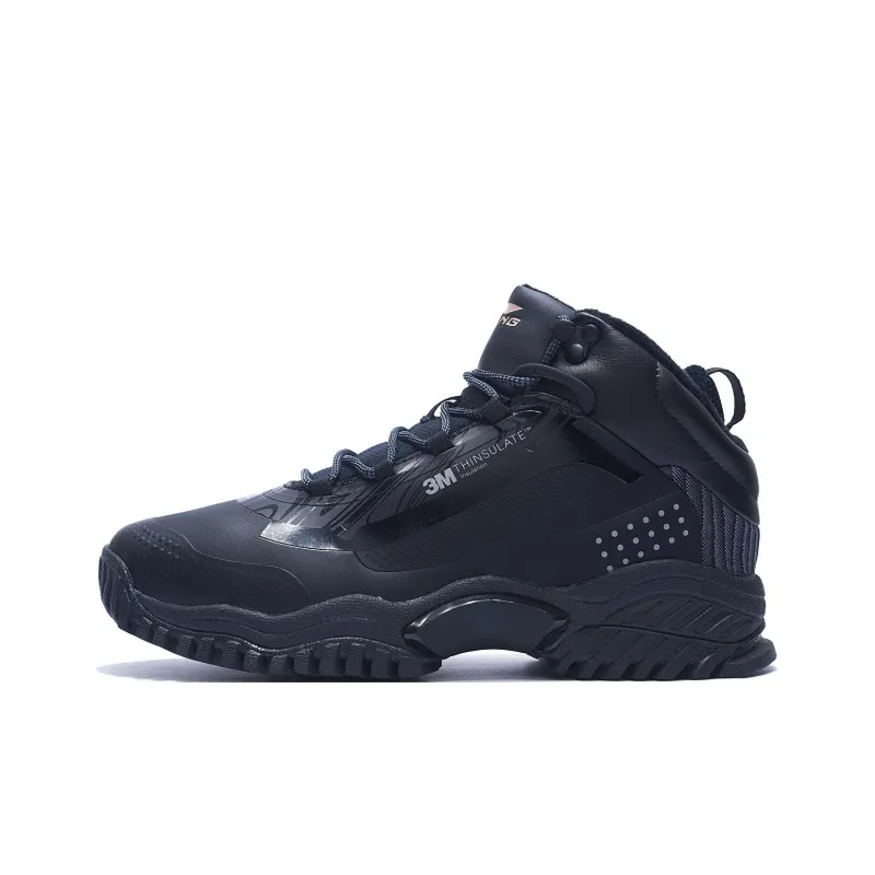 LiNing Tiger King Lite Slip Resistant, Abrasion Resistant, Thermal Mid Top Sports Casual Shoes Men's Black-0