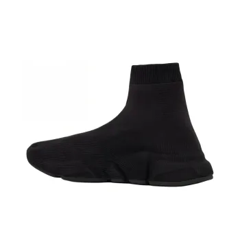 Balenciaga Speed Knit Mid Top Casual Shoes Men's Black