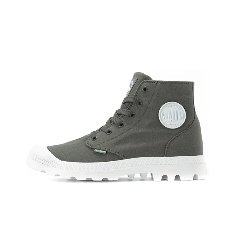 Palladium Blanc Hi Durable Breathable High-Top Canvas Shoes Men's Gray White-0