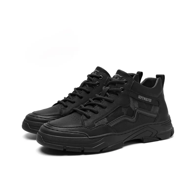 SEPTWOLVES Wear Resistant Breathable Height Increasing Mid Top Casual Shoes Men's-3