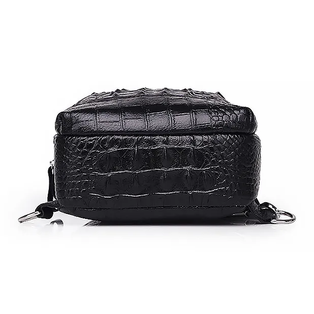 Yalu Top Grain Cow Leather Sling Bag Men's Black-4