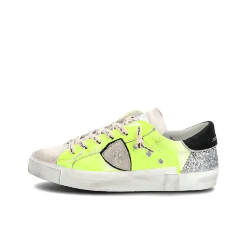 PHILIPPE MODEL Skateboard Shoes Women's Low-Top Green Silver
