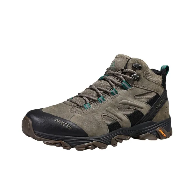 HUMTTO Shock Absorbers With Slip Resistant And Abrasion Resistant Properties High Top Outdoor Shoes Khaki-1