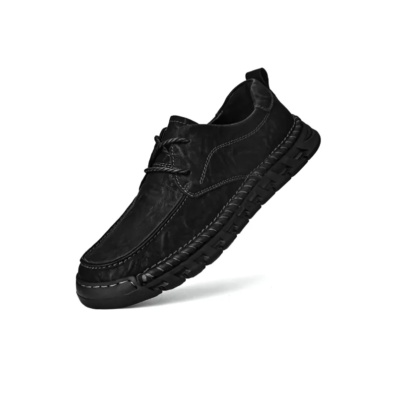 Laoks Men's Casual Shoes Men Low Top Black/Brown-3