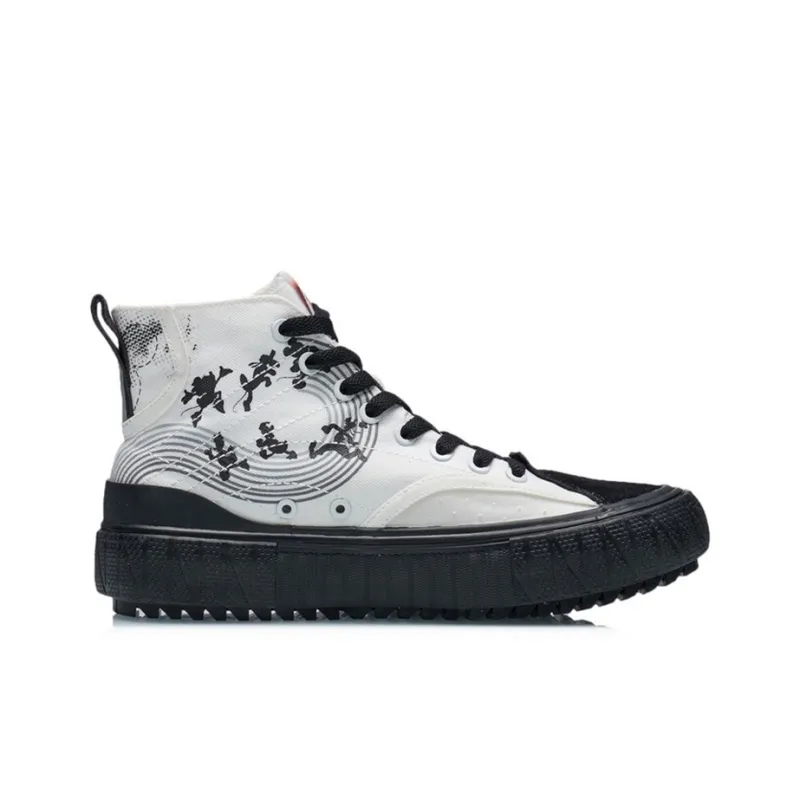 Li Ning X Disney Canvas Hi Shoes 'White Black' Women's-1