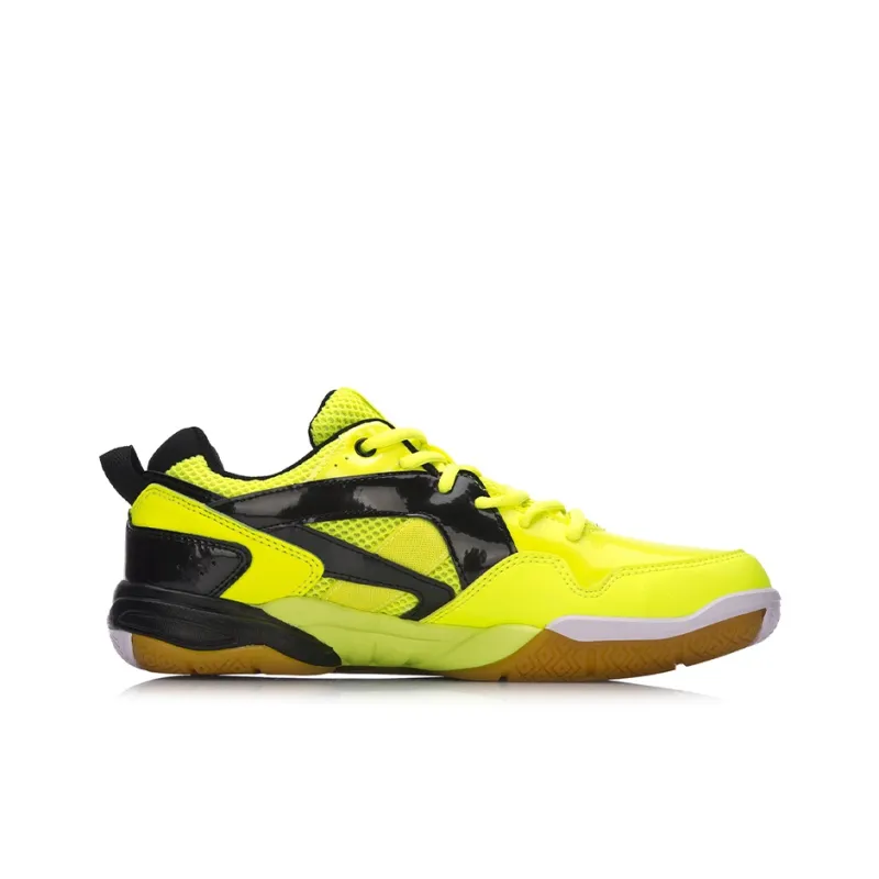LiNing Cushioning, Slip Resistant, And Abrasion Resistant Low Top Badminton Shoes Unisex Yellow Black-1
