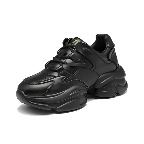 EXULL Q Chunky Sneakers Women's Low-Top Black