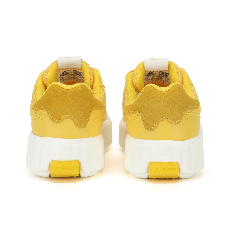 PEAK Anti Slip And Wear Resistant Height Increasing Low Top Skateboard Shoes Women's Cheese Yellow-5