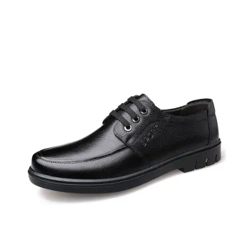 HUANAI Dress Shoes Men Low Top Black