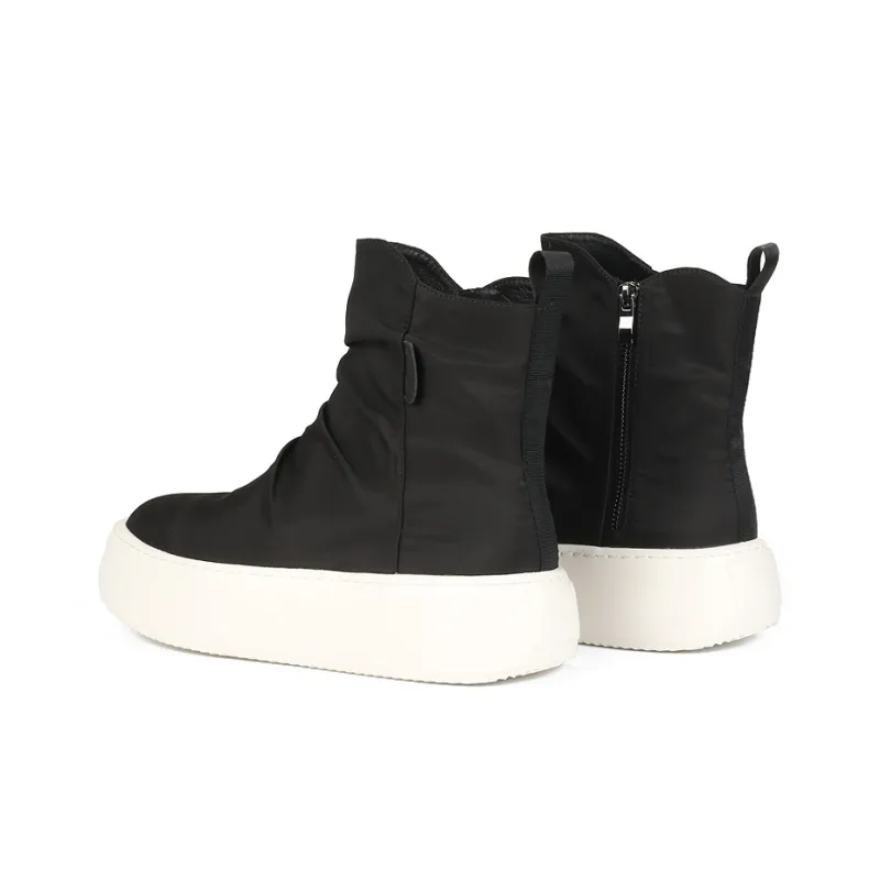Thai Points Breathable Height Increasing High Top Skateboard Shoes Men's Black-4