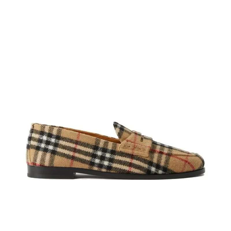 Burberry Check pattern Round toe Loafers-1