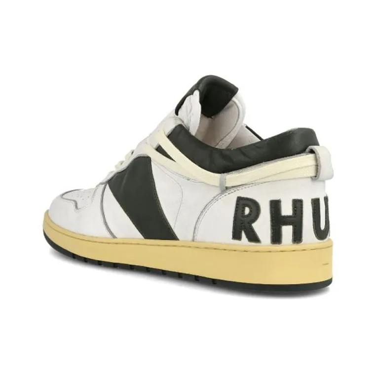 RHUDE Stylish Skateboarding Shoes Men's White Green-3