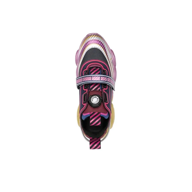 MOSCHINO Cushioning Low Top Sports Casual Shoes Women's Pink Yellow-2