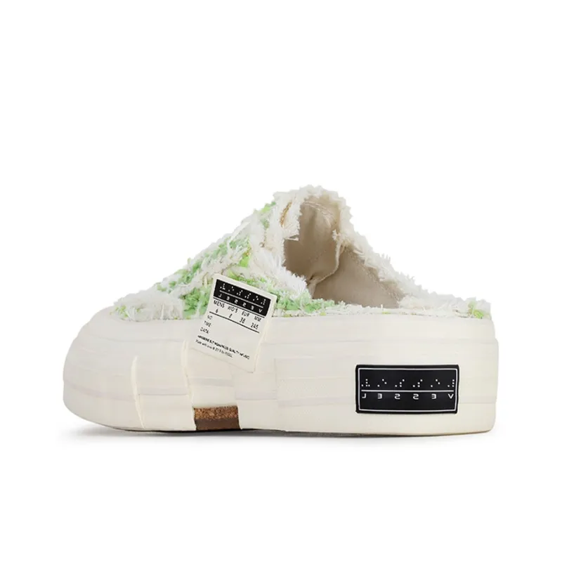 VESSEL G.O.P. Slip On 'Grass Tweed' Low Top Canvas Shoes Unisex Verdant Green-7