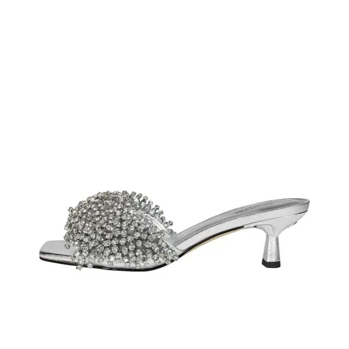 MICHAEL KORS Slide Slippers Women's Silver