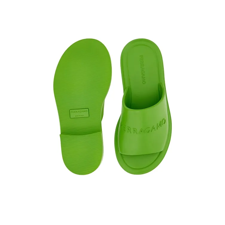 FERRAGAMO Slide Slippers Men's Green-4