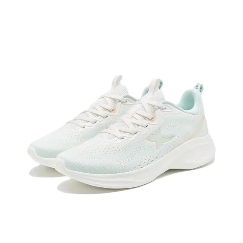 XTEP Cushioning Anti-Slip And Wear-Resistant Low-Top Running Shoes Women's White Green-1
