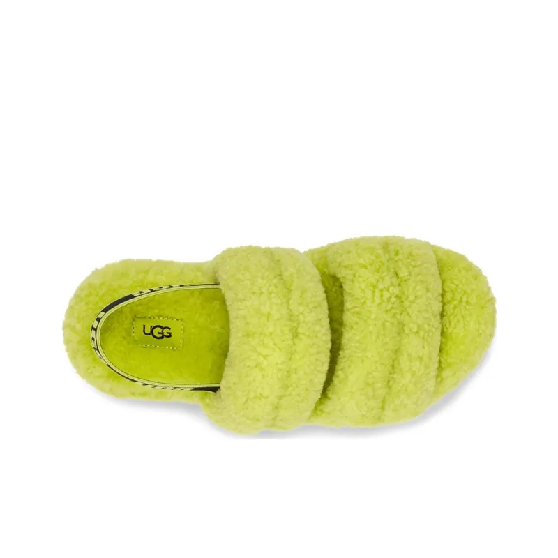 UGG Fluff Furry Slippers Women's Lime-4