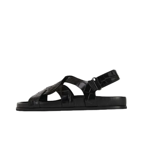 Toteme Crocodile-embossed Slingback Sandals