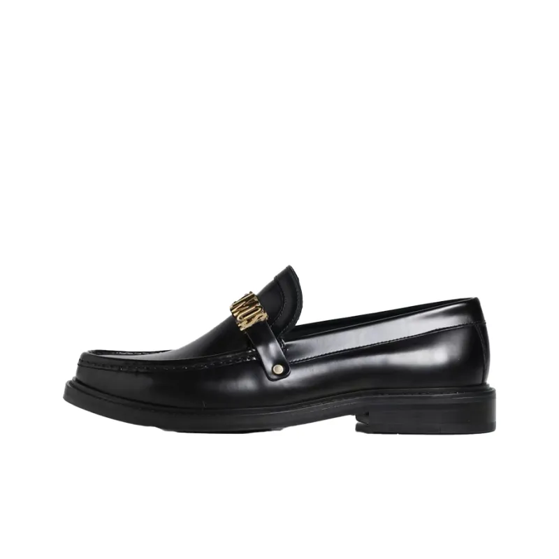 MOSCHINO Logo-lettering Leather Loafers-0