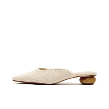 ZARA Wrap-toe Slippers Women's Light Beige Yellow