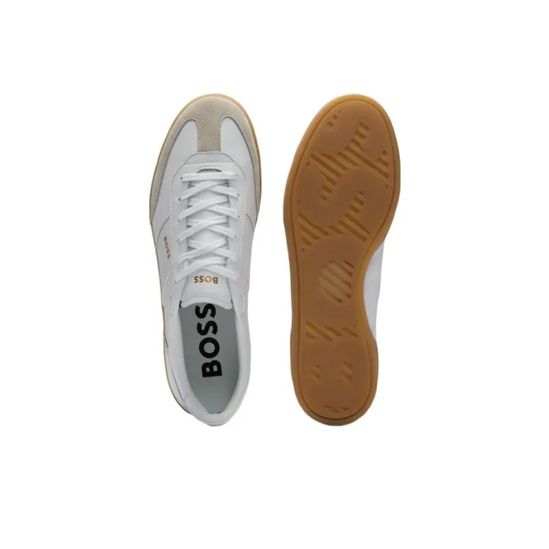 BOSS Embossed-logo Leather Sneakers-4