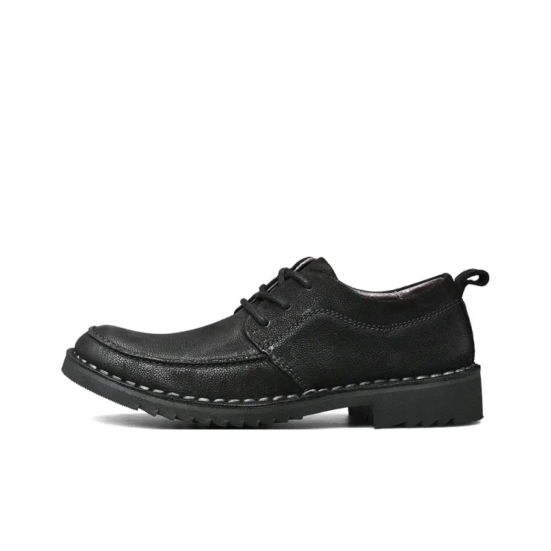 Laoks Men's Casual Shoes Men Low Top Brown/Black-11
