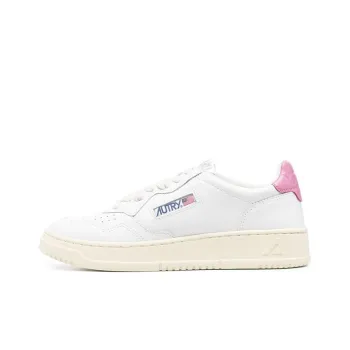 AUTRY Medalist Leather Low White Mauve Tab Women's