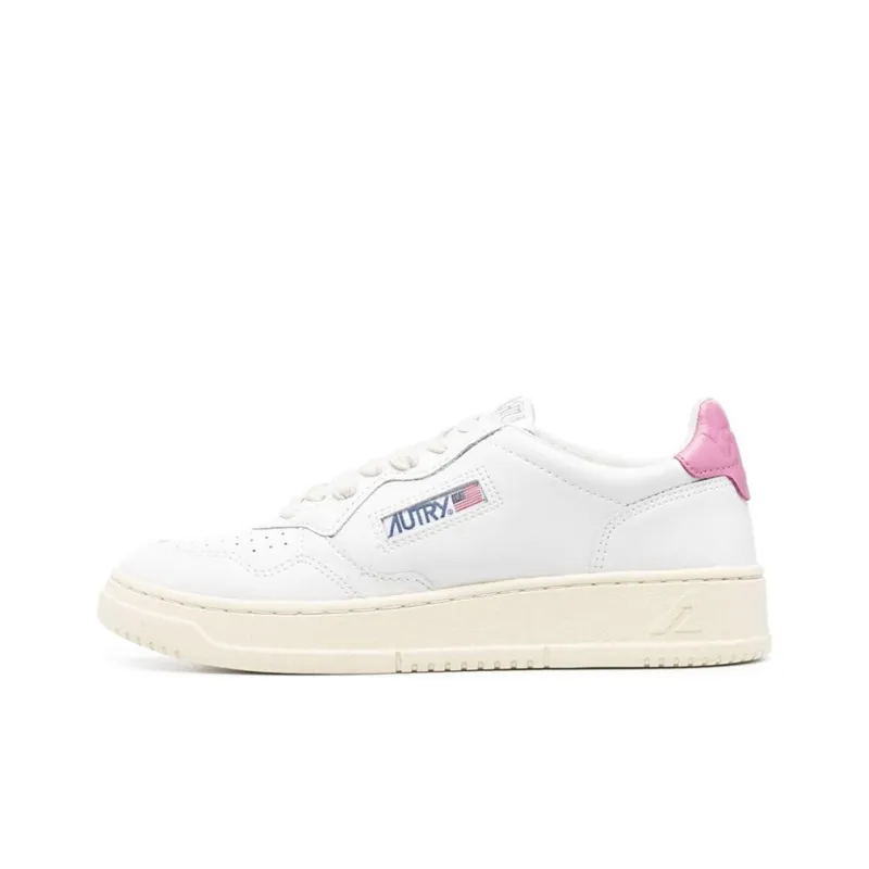 AUTRY Medalist Leather Low White Mauve Tab Women's-0