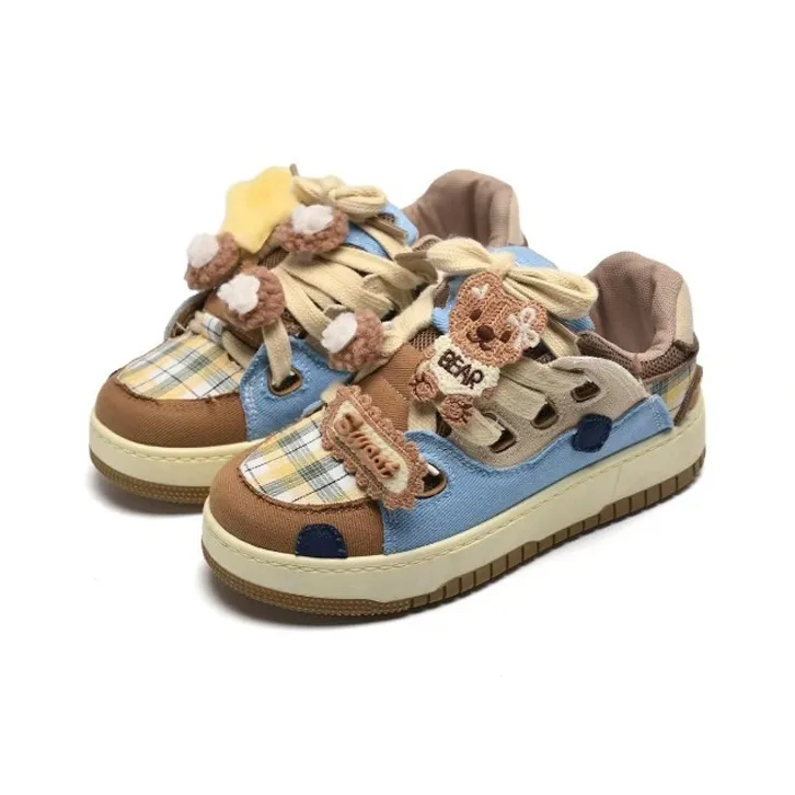 CHERRY&KALIKA Skateboard Shoes Women's Beige Brown-2