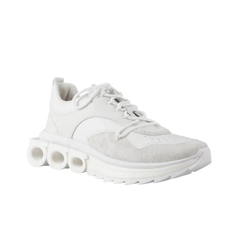 FERRAGAMO Panelled 50mm Leather Sneakers-2