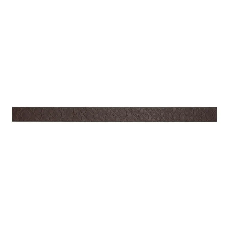 FERRAGAMO Pattern Embossed Calfskin Leather Belts Men's Brown Width: 3CM-2