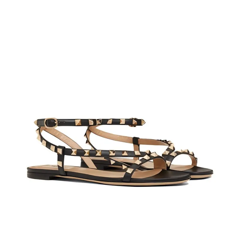 Valentino One Strap Sandals 0.5cm Women's Black-2
